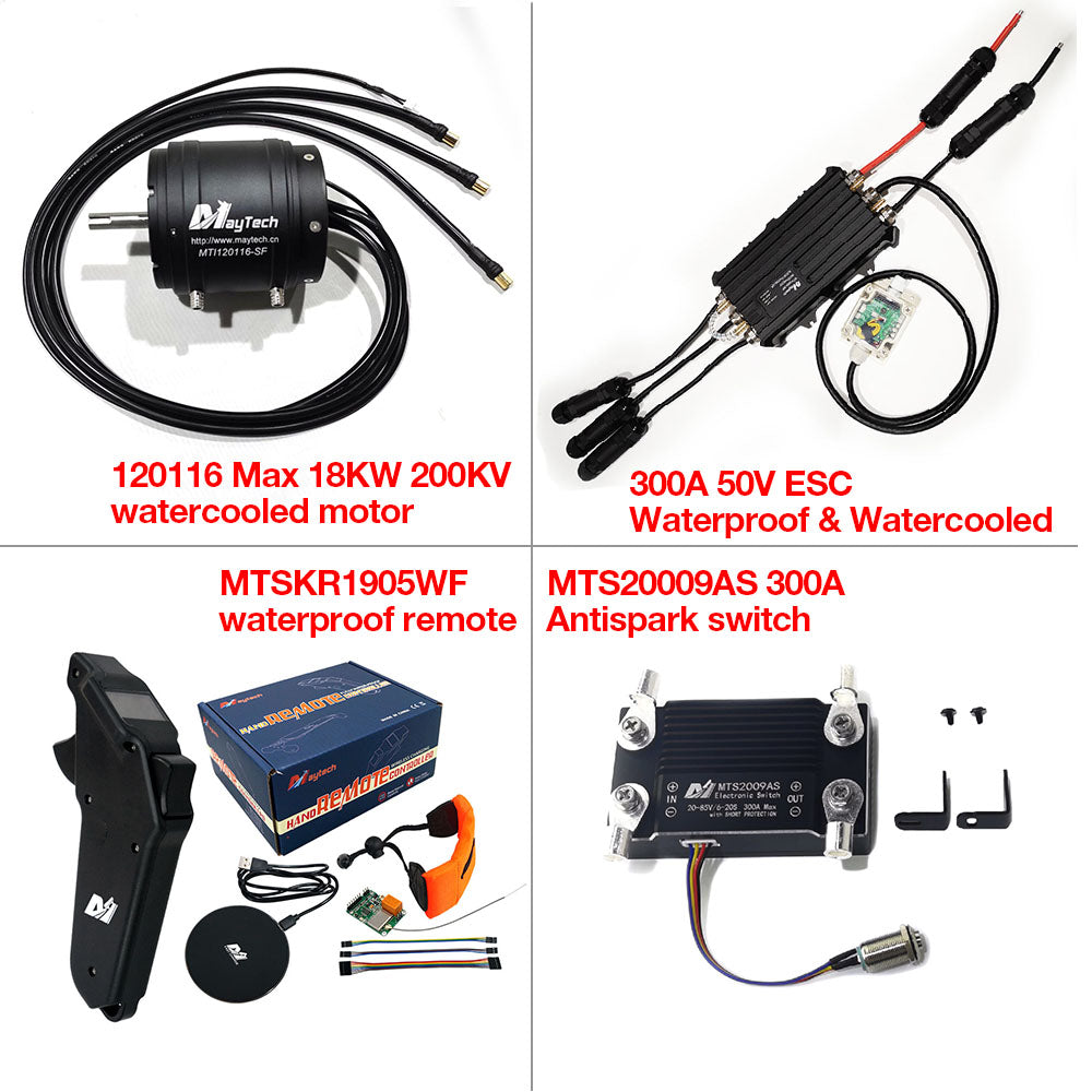 ESURF/ RC Boat Kit WATERCOOLED 120116 18.8KW MOTOR + WATERPROOF 300A ESC+ MTSKR1905WF REMOTE + 300A 85V SWITCH + WATER PUMP