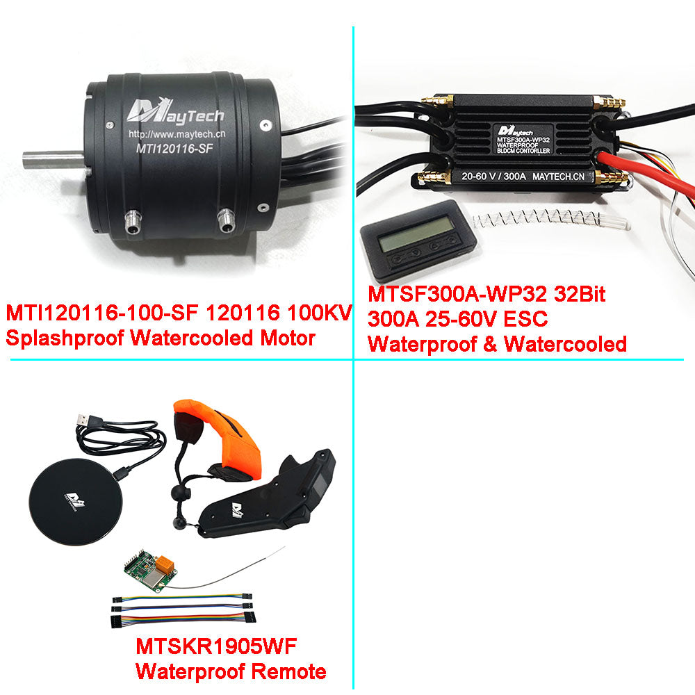 ESURF/ RC Boat Kit WATERCOOLED 120116 18.8KW MOTOR + WATERPROOF 300A 32Bit ESC+ MTSKR1905WF REMOTE + 300A 85V SWITCH + WATER PUMP