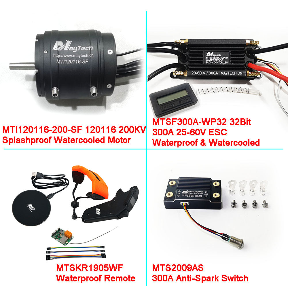 ESURF/ RC Boat Kit WATERCOOLED 120116 18.8KW MOTOR + WATERPROOF 300A 32Bit ESC+ MTSKR1905WF REMOTE + 300A 85V SWITCH + WATER PUMP