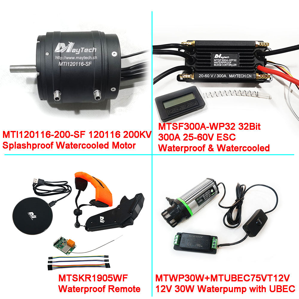 ESURF/ RC Boat Kit WATERCOOLED 120116 18.8KW MOTOR + WATERPROOF 300A 32Bit ESC+ MTSKR1905WF REMOTE + 300A 85V SWITCH + WATER PUMP