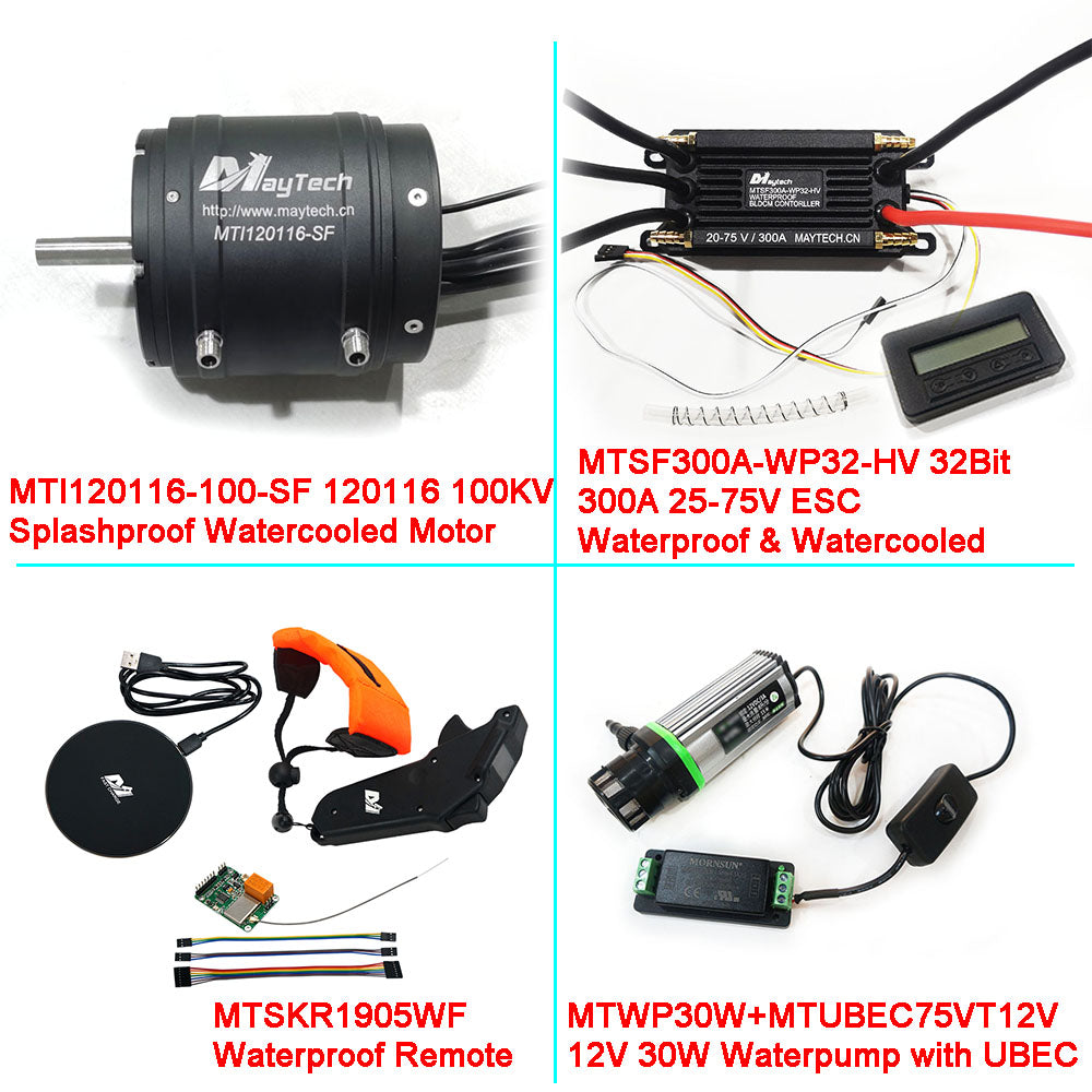 ESURF/ RC Boat Kit WATERCOOLED 120116 18.8KW MOTOR + WATERPROOF 300A 32Bit ESC+ MTSKR1905WF REMOTE + 300A 85V SWITCH + WATER PUMP