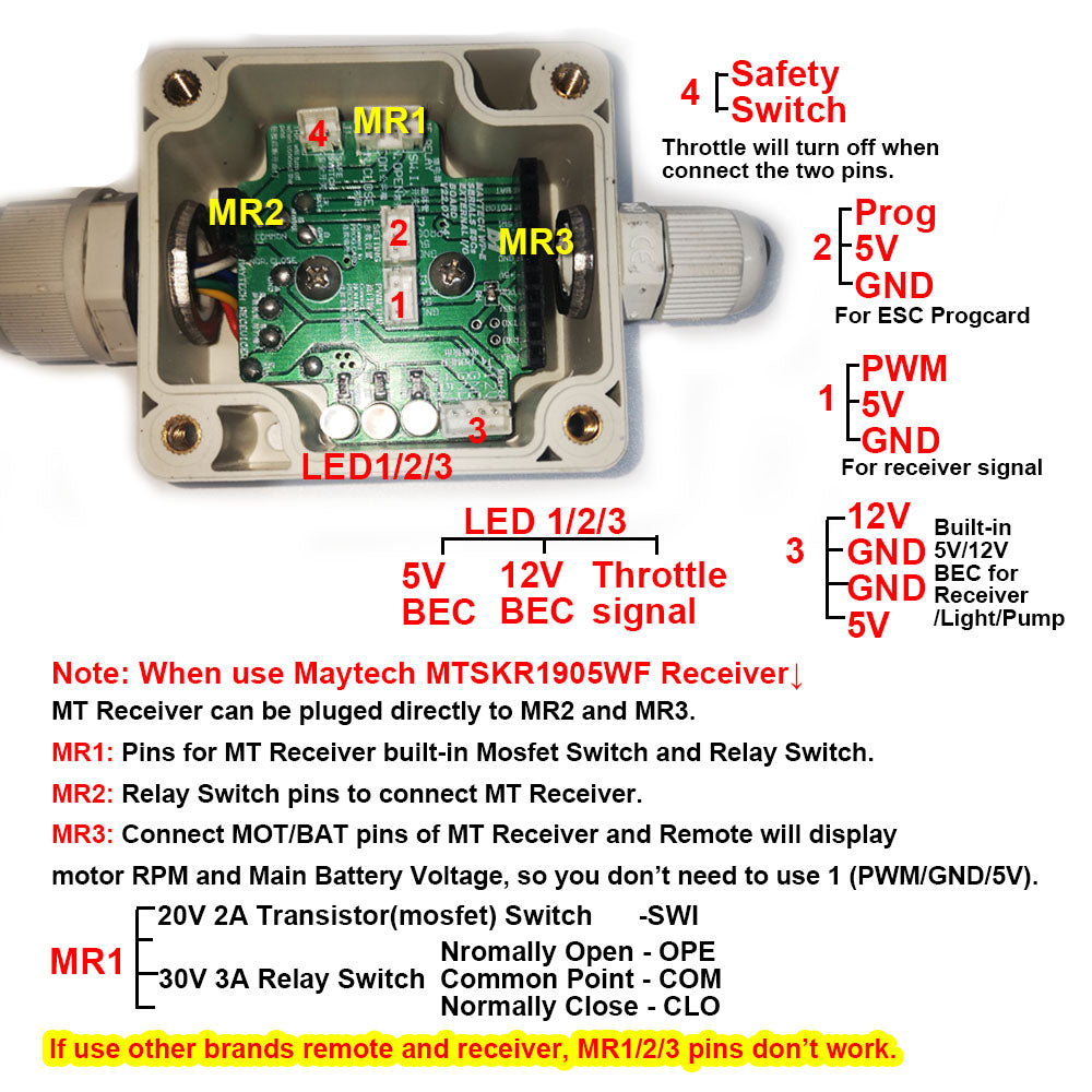 Maytech Waterproof 300A 14S 60V Watercooled ESC for Efoil Electric Surfboard Jetsurf