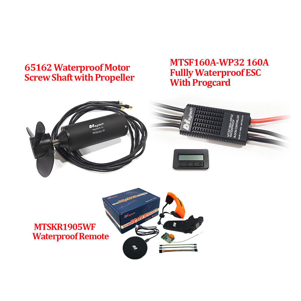 Fully Waterproof Light Weight Efoil Kits foil boost kit with MTI65162 Motor + 160A waterproof ESC + 1905WF waterproof Remote + MTS2009AS Switch