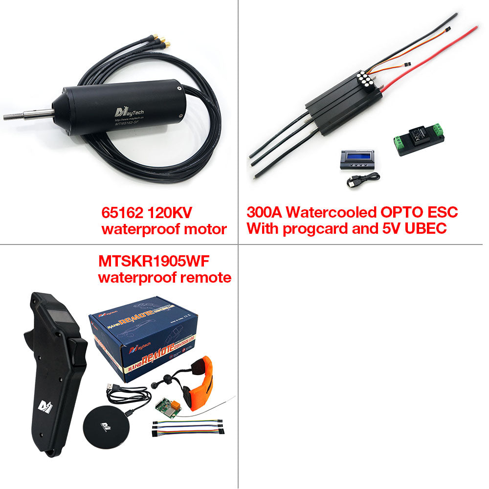In Stock Maytech Efoil Kit Fully Waterproof 65162 Motor MTSKR1905WF remote with Watercooled 300A ESC 12V 30W Water Pump and 300A 80V Antispark Switch