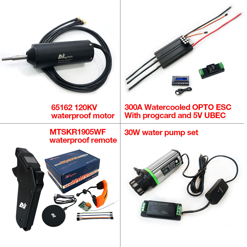 In Stock Maytech Efoil Kit Fully Waterproof 65162 Motor MTSKR1905WF remote with Watercooled 300A ESC 12V 30W Water Pump and 300A 80V Antispark Switch