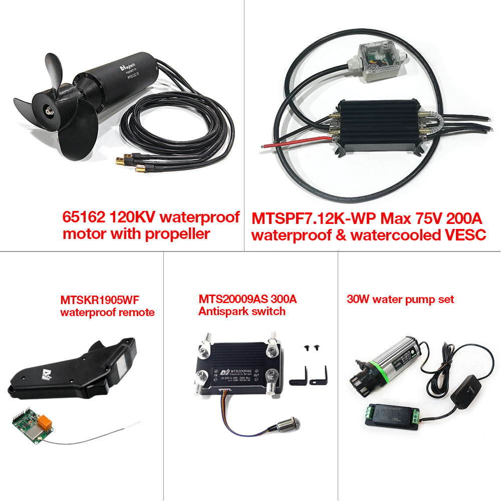 In Stock DIY Waterproof Efoil Kit with Maytech 65162 Motor + 200A VESC Max 75V + 1905WF Remote + 300A Antispark Switch + Water Pump