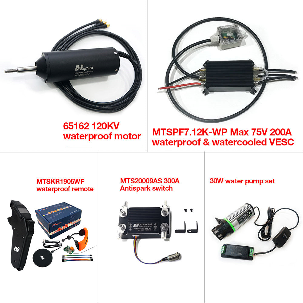 In Stock DIY Waterproof Efoil Kit with Maytech 65162 Motor + 200A VESC Max 75V + 1905WF Remote + 300A Antispark Switch + Water Pump