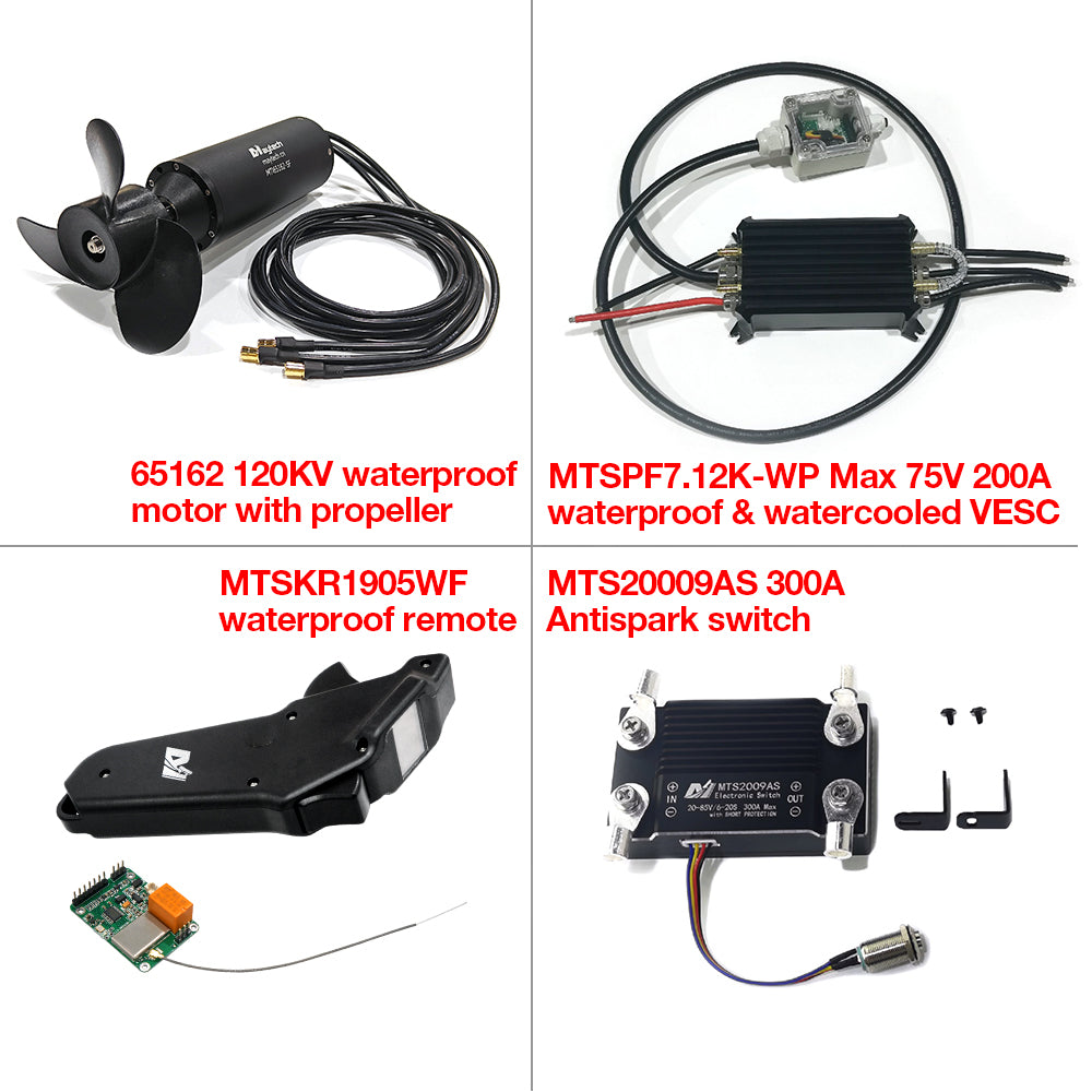 In Stock DIY Waterproof Efoil Kit with Maytech 65162 Motor + 200A VESC Max 75V + 1905WF Remote + 300A Antispark Switch + Water Pump