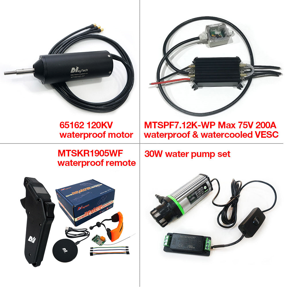 In Stock DIY Waterproof Efoil Kit with Maytech 65162 Motor + 200A VESC Max 75V + 1905WF Remote + 300A Antispark Switch + Water Pump