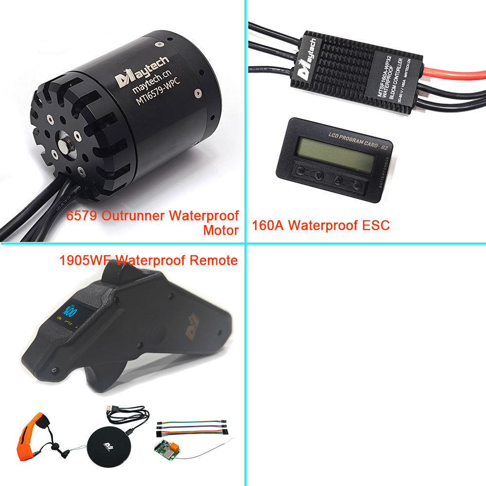 In Stock Foil Boost Pro Kit Up to 41kg Thrust Waterproof Efoil Kit 6579 Motor + 160A ESC + V3.0 Remote for Esurf Electric Kayak Thruster Tow Boogie Foil