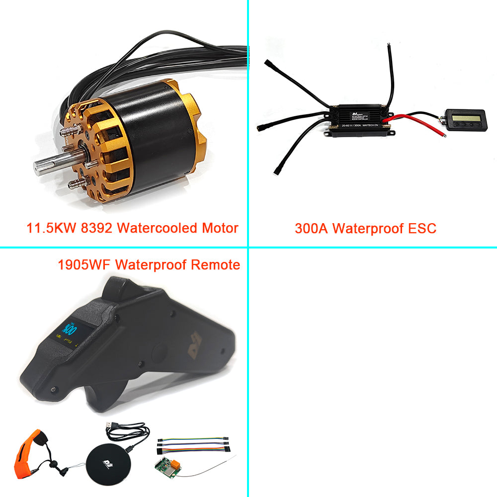 Maytech Watercooled Outrunner 8392 Motor + 300A-WP32 ESC for Esurf Electric Kayak Outboard
