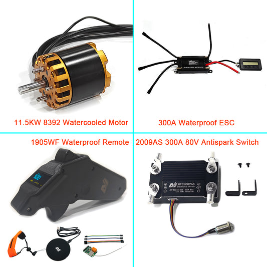 Maytech Watercooled Outrunner 8392 Motor + 300A-WP32 ESC for Esurf Electric Kayak Outboard