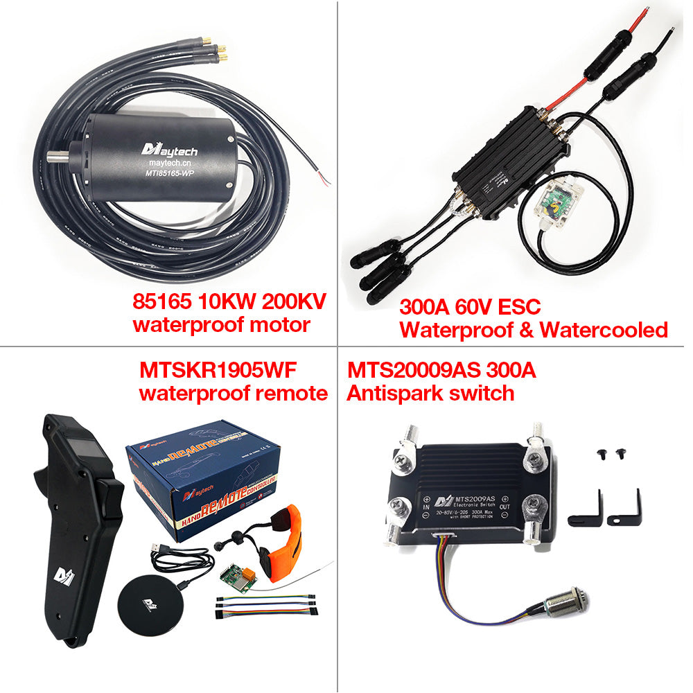 Waterproof Esurf/ Efoil Kit 85165 Motor + 300A ESC+ MTSKR1905WF Remote + 300A 85V Switch + Water Pump