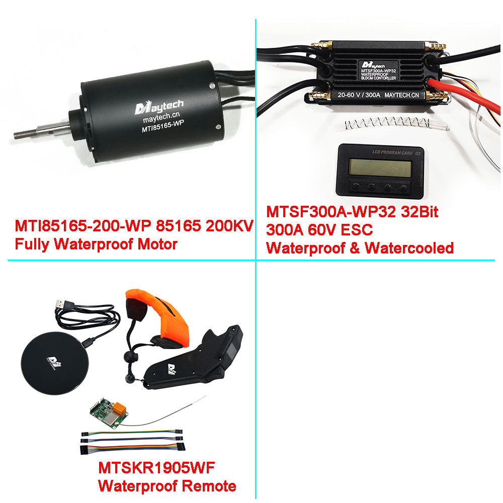 Waterproof Esurf/ Efoil Kit 85165 Motor + 300A 32Bit ESC+ MTSKR1905WF Remote + 300A 85V Switch + Water Pump