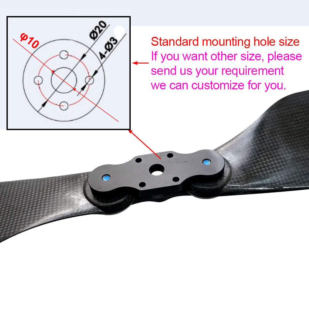 Quite 34‘’ x 11.2'' Fold Propeller Carbon Fiber Balsa Wood Composite Carbon Prop Lightweight