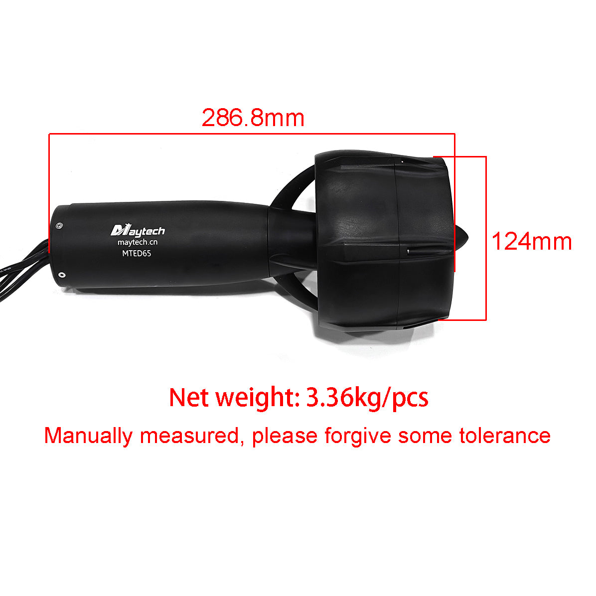 Maytech 5.5KW Efoil Motor with Propeller and Prop Guard MTED65 65162 for Tow Boogie / Thruster / Jet Propulsion / Underwater Scooter