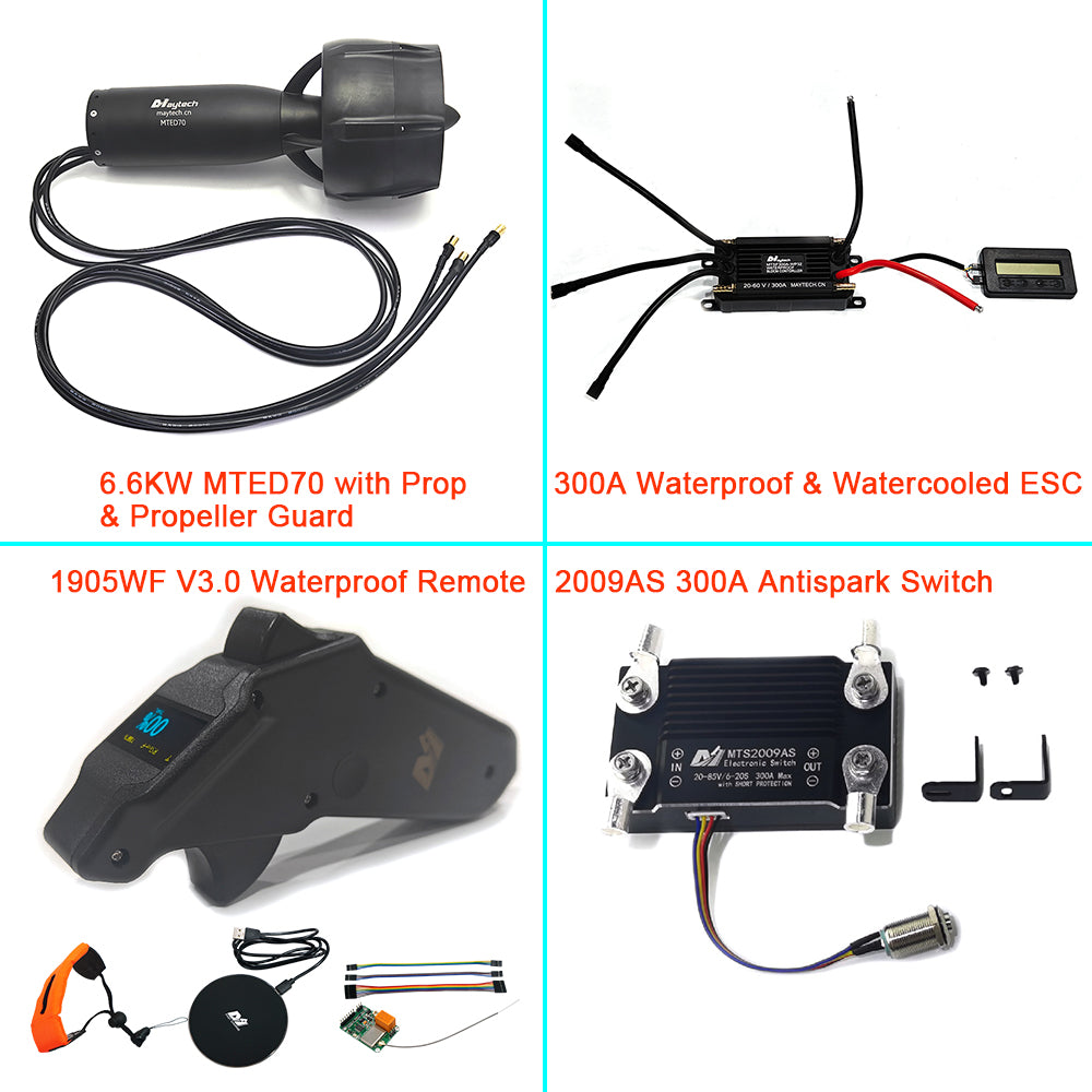 IP68 Waterproof Efoil Kit with 6.6KW Motor + 300A ESC + MTSKR1905WF V3 Remote