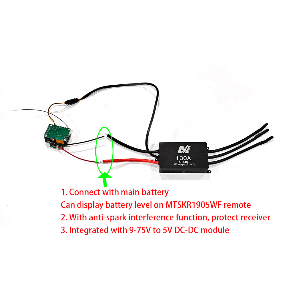 In Stock External UBEC With Power Supply Filter Adaptor Board Built-in 5V UBEC for MTSKR1905WF & MTSKR2005WF Receiver