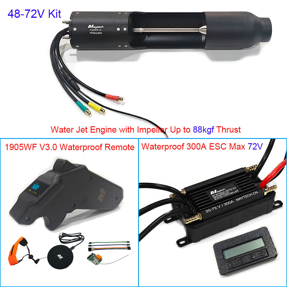 Maytech Jet Thruster Kit Max 72V Water Jet Engine ESC Kit for Jetboard Jetski Jet Kayak