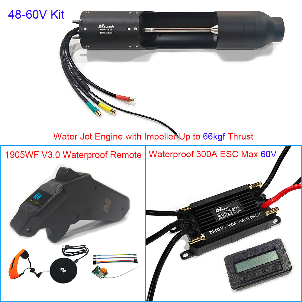 Maytech Jet Thruster Kit Max 72V Water Jet Engine ESC Kit for Jetboard Jetski Jet Kayak