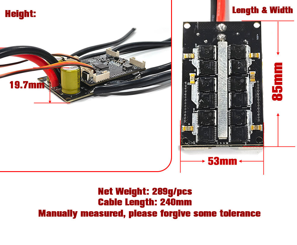 Maytech Dual VESC with Heat Sink 60A based on VESC6 for Electric Skateboard Robots