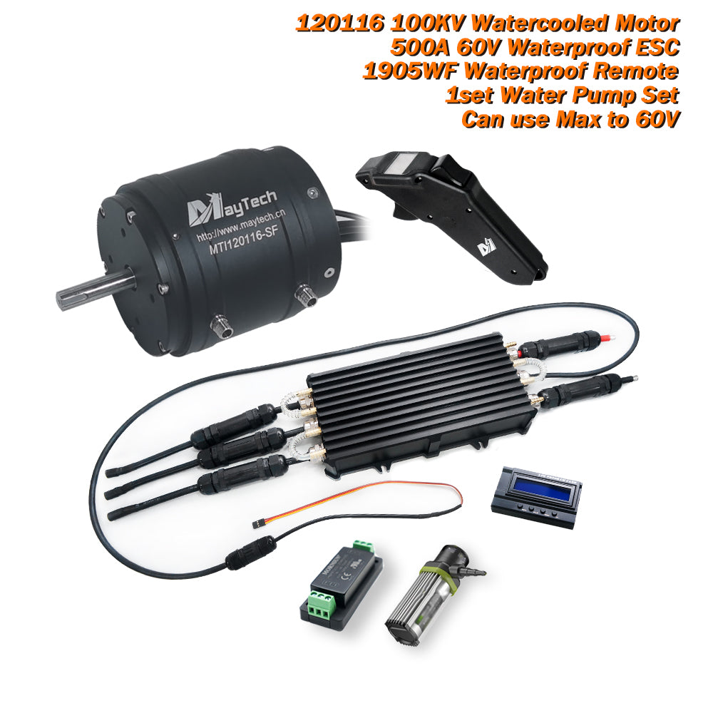 Esurf / Boat Kit: Watercooed 120116 Motor 18.8KW 500A Waterproof ESC MTSKR1905WF Remote Water Pump