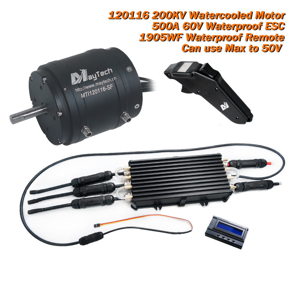 Esurf / Boat Kit: Watercooed 120116 Motor 18.8KW 500A Waterproof ESC MTSKR1905WF Remote Water Pump