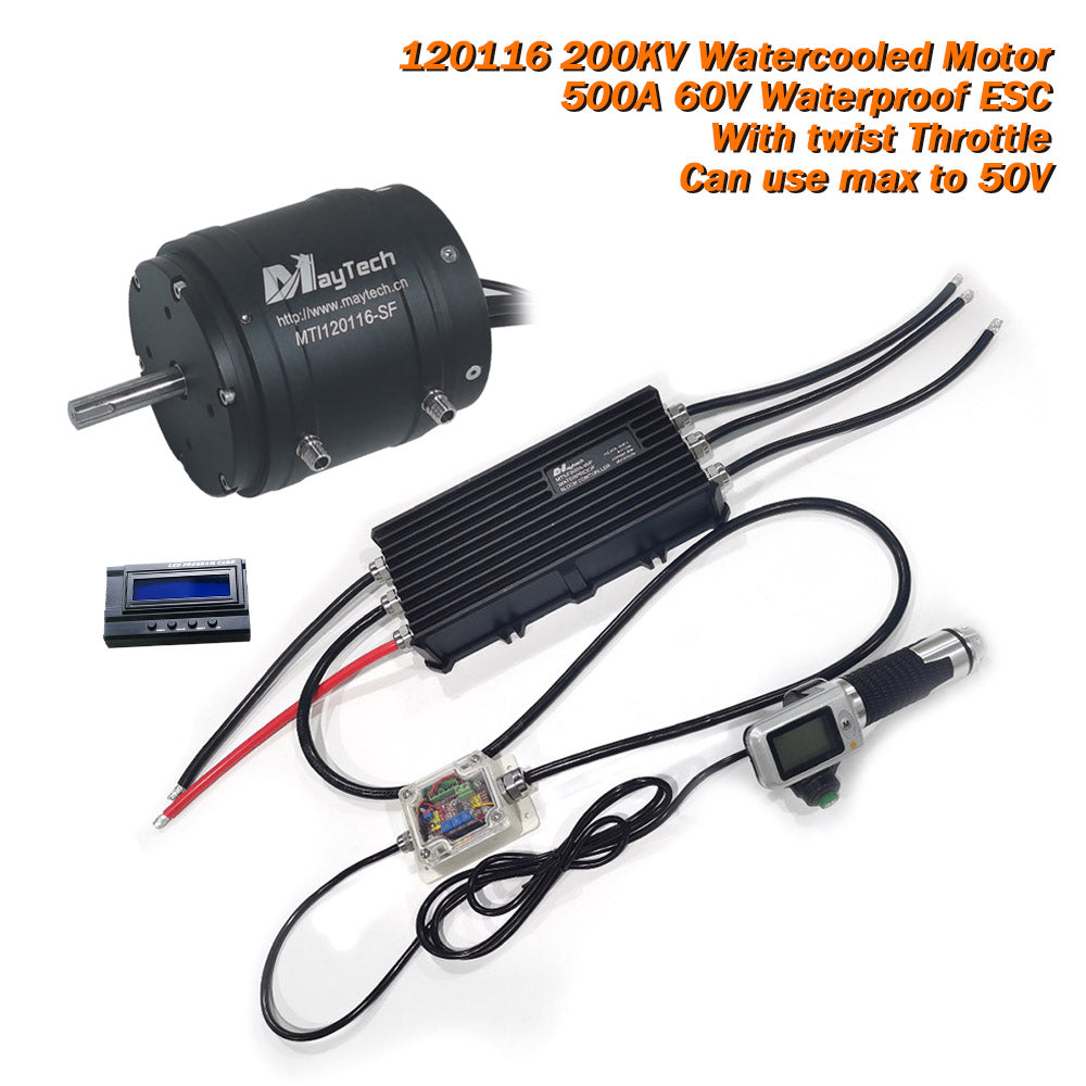 Electric Boat DIY Kit with 100KV 200KV 120116 Motor 500A ESC with Twist Throttle for Motorized Boats Jetski Catamaran