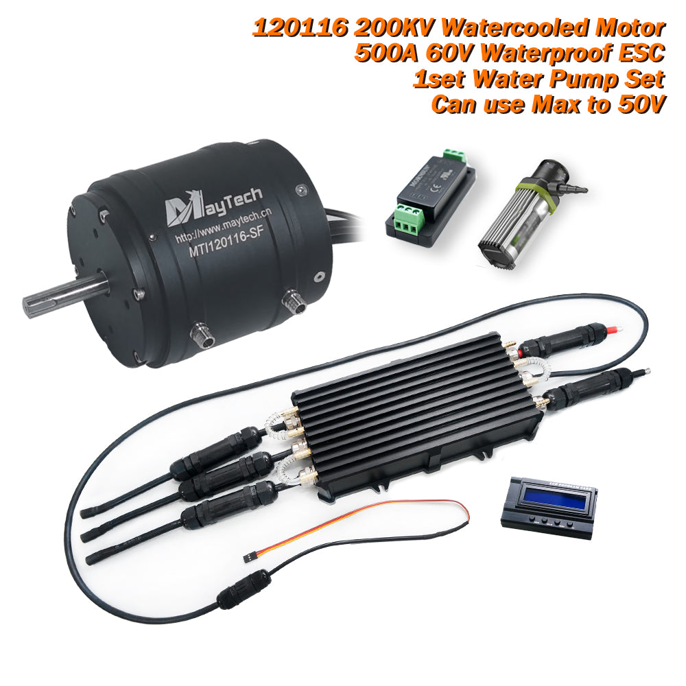 Esurf / Boat Kit: Watercooed 120116 Motor 18.8KW 500A Waterproof ESC MTSKR1905WF Remote Water Pump