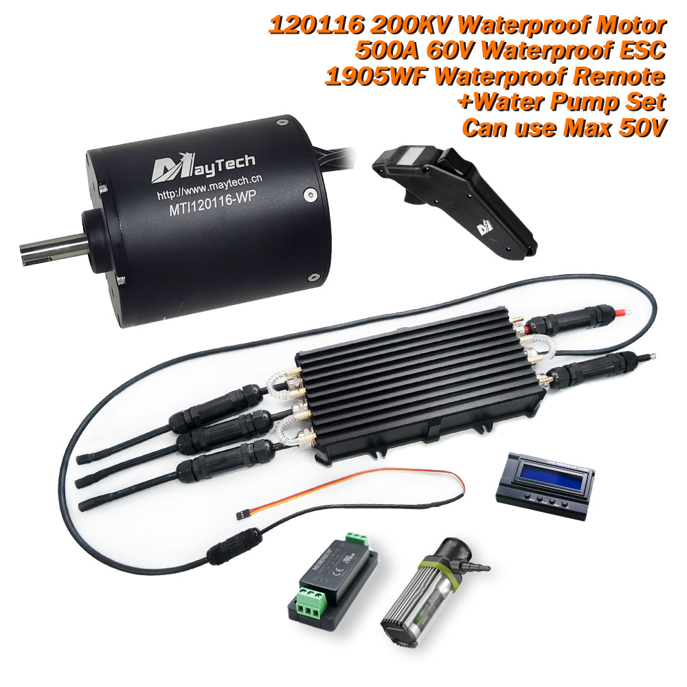 Esurf / Boat Kit: Waterproof 120116 Motor 18.8KW 500A Waterproof ESC MTSKR1905WF Remote Water Pump