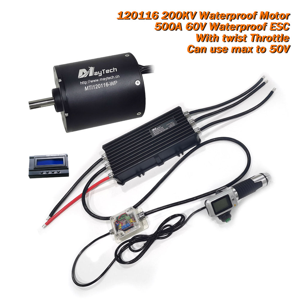 Electric Boat DIY Kit with 100KV 200KV 120116 Motor 500A ESC with Twist Throttle for Motorized Boats Jetski Catamaran