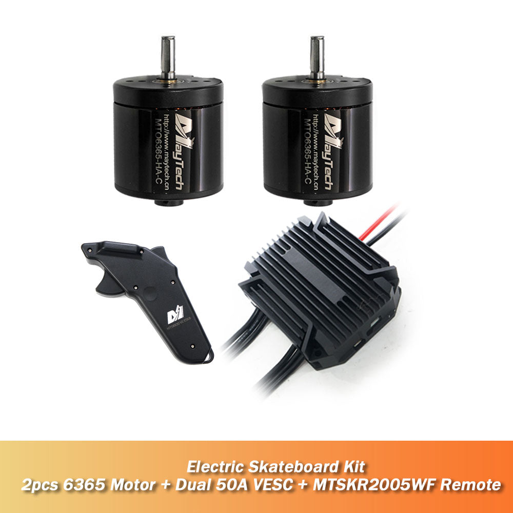 Dual Motor Drive Electric Skateboard 6355 Motor Dual 50A VESC 2005WF Remote