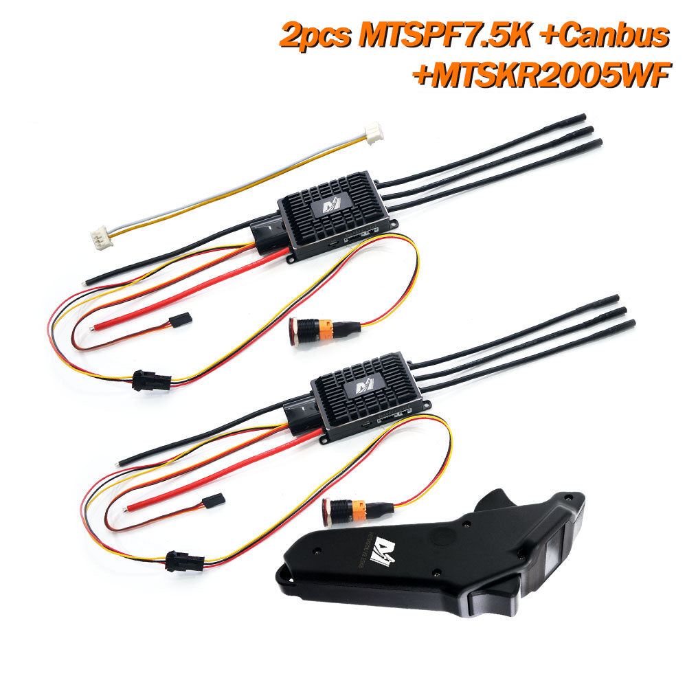 Maytech Wireless Remote SuperESC Comb with 2pcs 100A / 200A SUPERFOC ESC + 1pcs MTSKR1712 / MTSKR2005WF Hand Remote for DIY Electric Skateboard Elongboard