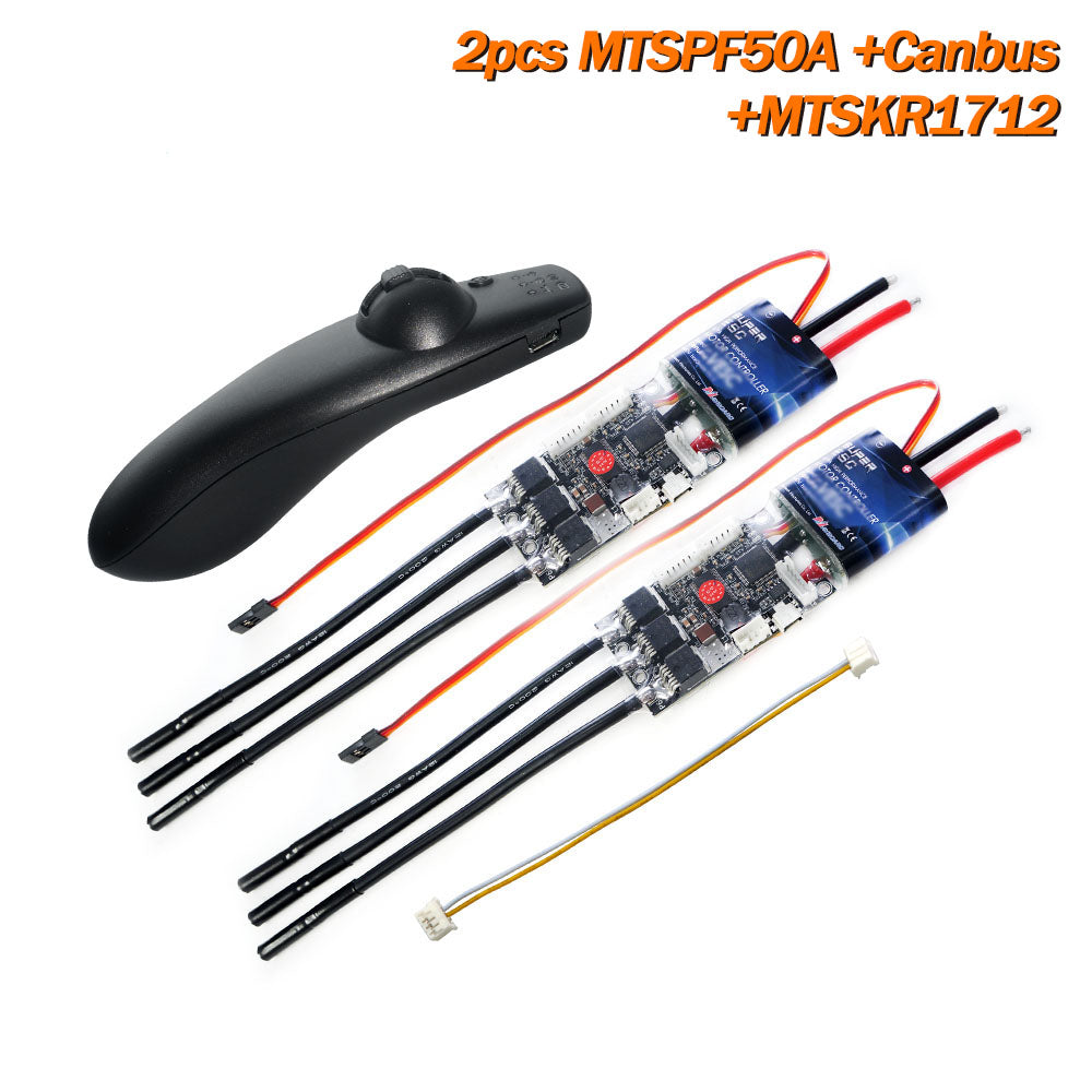 Maytech DIY Dual Motor Drive Electric Skateboard Electronic Comb with 2pcs MTSPF50A Speed Controller with 1pcs MTSKR1712 / MTSKR2005WF PWM Remote