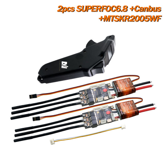 Maytech DIY Dual 2WD Electric Skateboard Electronic Comb with 2pcs SUPERFOC6.8 50A V6.0 based Controller with 1pcs MTSKR1712 / MTSKR2005WF PWM Remote