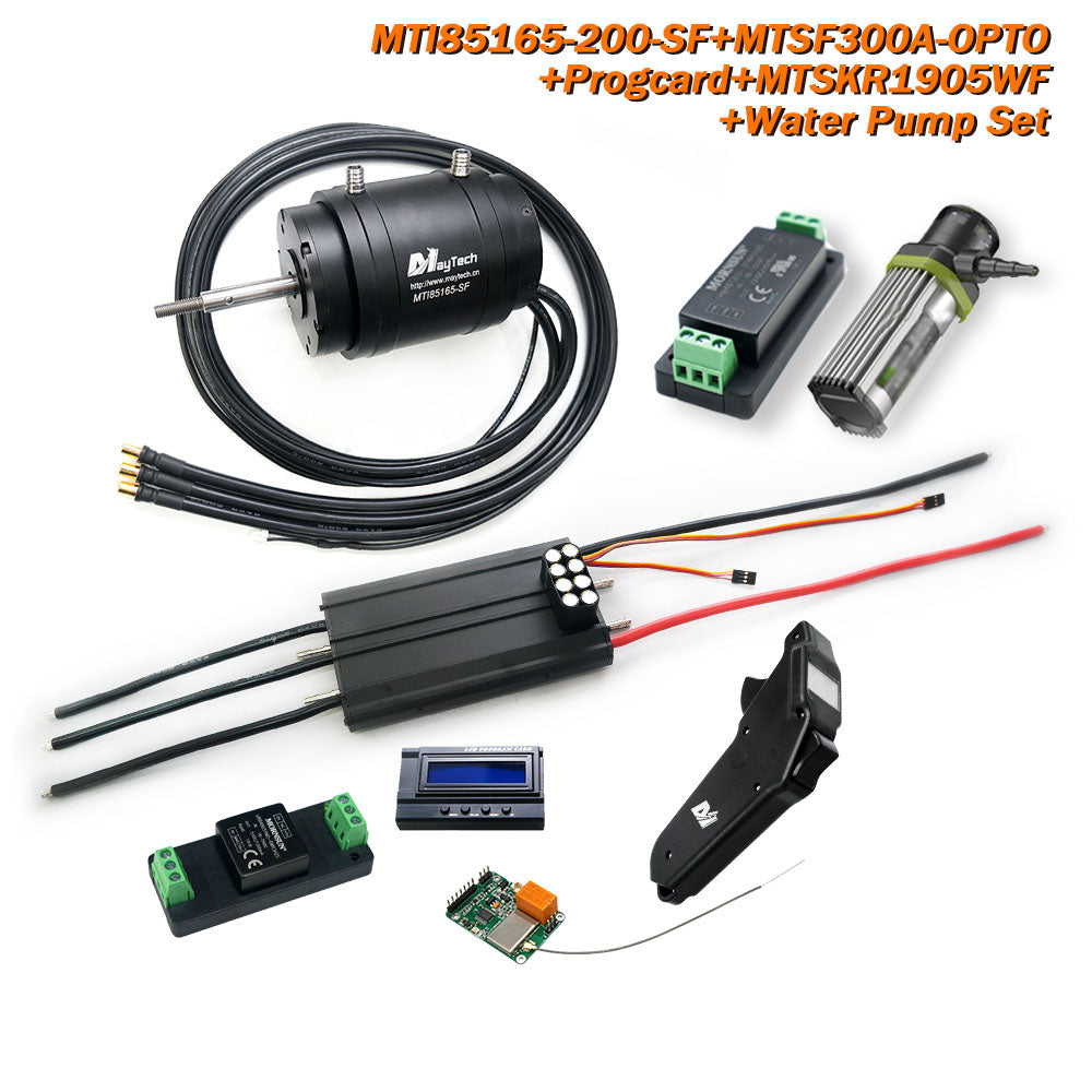 In Stock Maytech Esurf Efoil Kit with Waterproof / Watercooled 85165 Motor + Watercooled 300A ESC with Progcard UBEC + MTSKR1905WF IP67 Waterproof Remote With 12V Water Pump Set 300A 80V Anti-spark Switch