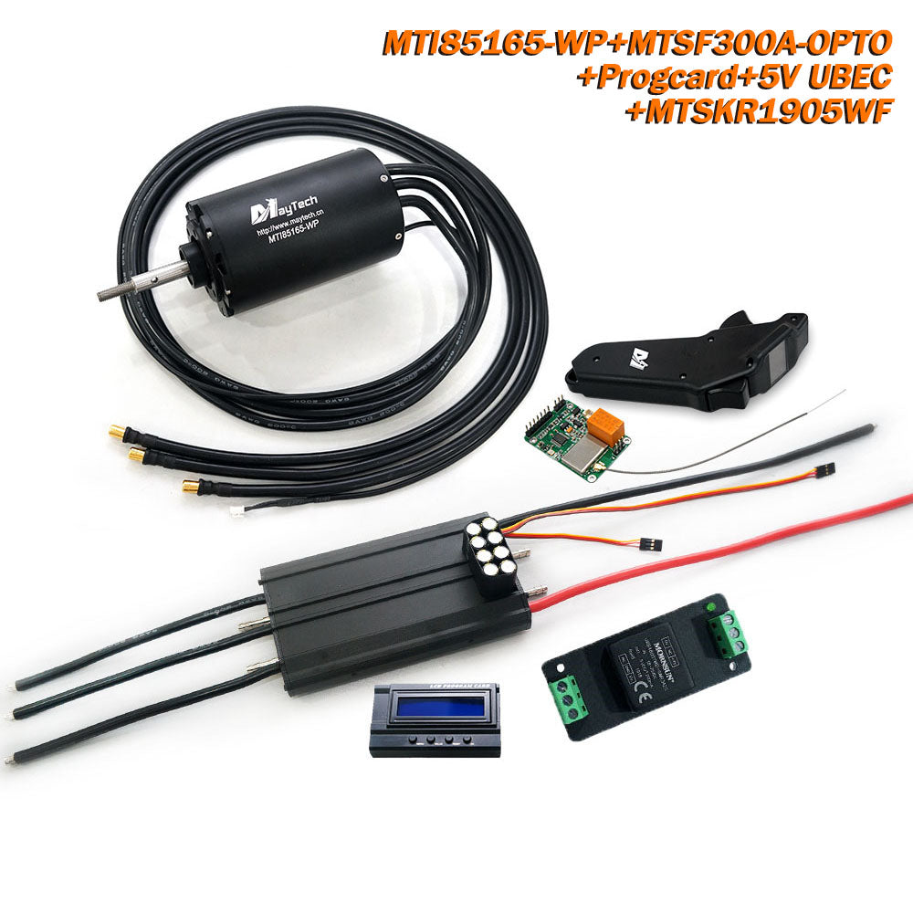 In Stock Maytech Esurf Efoil Kit with Waterproof / Watercooled 85165 Motor + Watercooled 300A ESC with Progcard UBEC + MTSKR1905WF IP67 Waterproof Remote With 12V Water Pump Set 300A 80V Anti-spark Switch