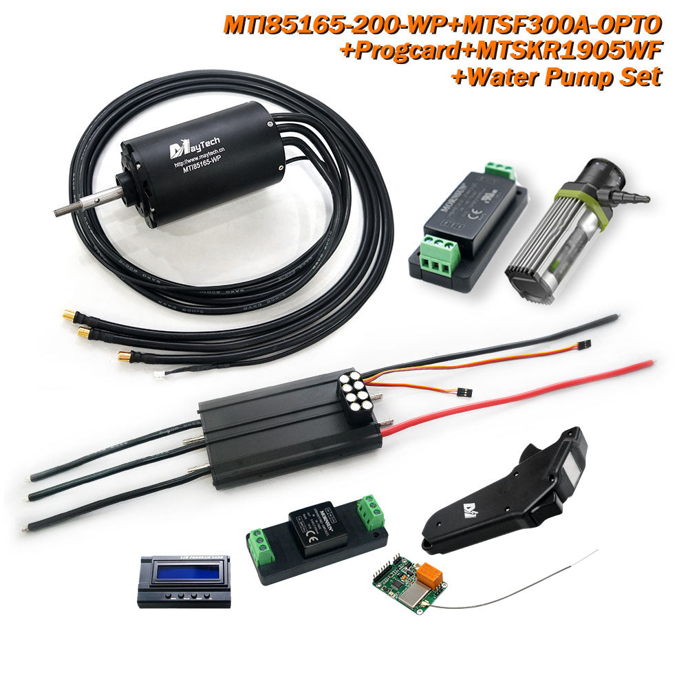 In Stock Maytech Esurf Efoil Kit with Waterproof / Watercooled 85165 Motor + Watercooled 300A ESC with Progcard UBEC + MTSKR1905WF IP67 Waterproof Remote With 12V Water Pump Set 300A 80V Anti-spark Switch