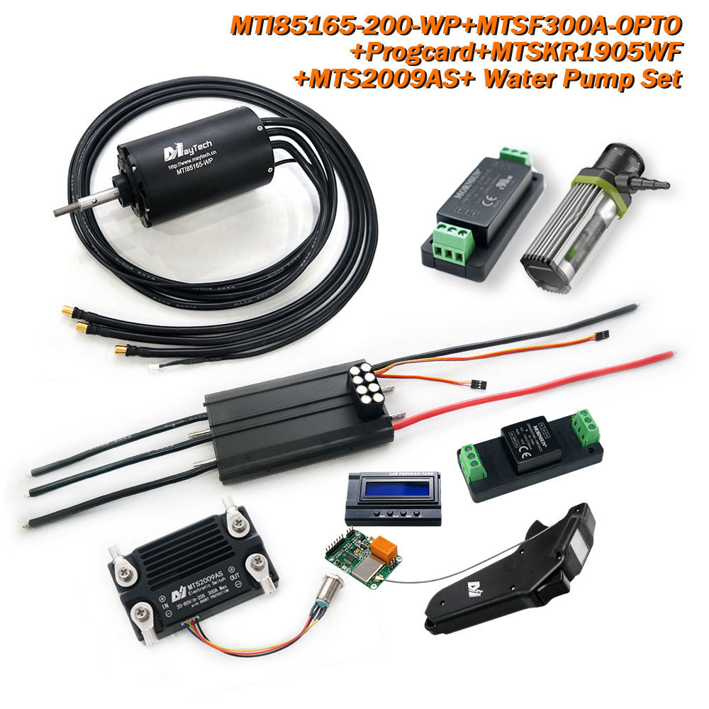 In Stock Maytech Esurf Efoil Kit with Waterproof / Watercooled 85165 Motor + Watercooled 300A ESC with Progcard UBEC + MTSKR1905WF IP67 Waterproof Remote With 12V Water Pump Set 300A 80V Anti-spark Switch