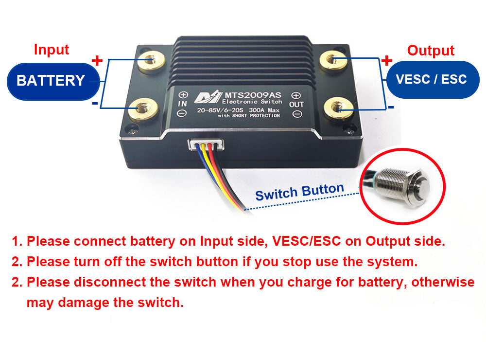 In Stock 2pcs / 5pcs MTS2009AS Max 300A 75V Anti-spark Switch with Short Cirsuit Protection