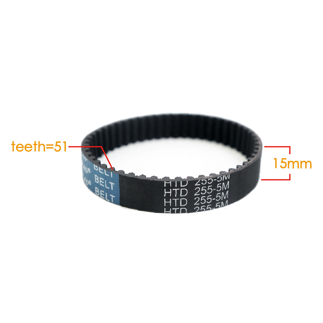 Maytech MTSKB2005 Belt 51 Teeth 5M Pitch HTD255 15mm Width Belt for Electric Skateboard Reduction for Electric Skateboard Elongboard