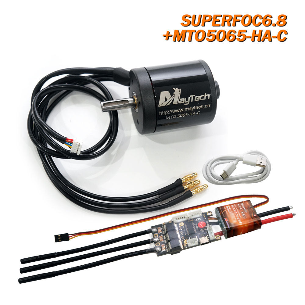 Maytech SUPERFOC6.8 50A V6.0 based Controller Comb with 5055/5065/5570 Brushless Outrunner Sensored Motor for Esk8/Robots