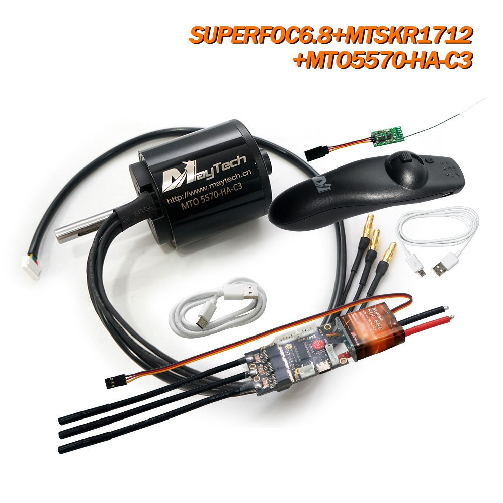 Maytech SUPERFOC6.8 50A V6.0 based Controller Comb with MTSKR1712 Cheap Remote + 50xx Motors Kit for Electric Skateboard/Longboard
