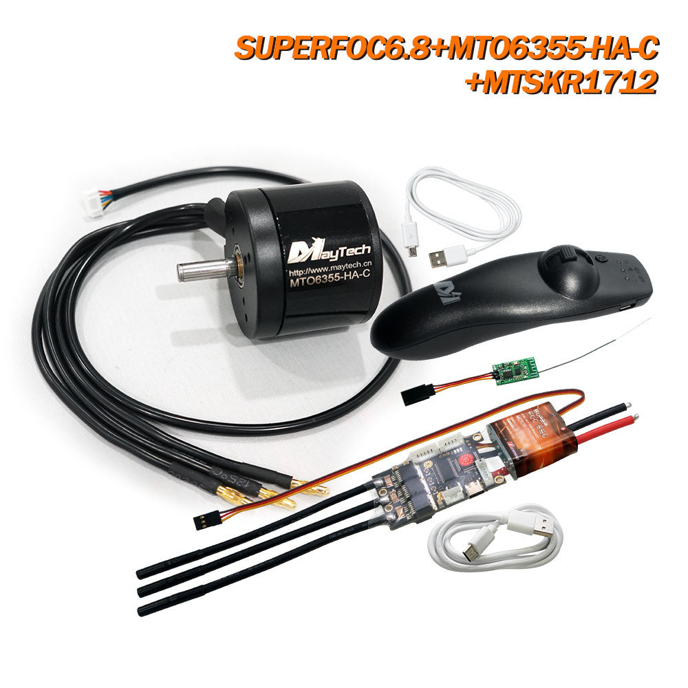 Maytech SUPERFOC6.8 + MTSKR1712 Remote & Controller Comb with 6355/6365/6374/6880 Motor for Electric Skateboard Longboard Mountainboard