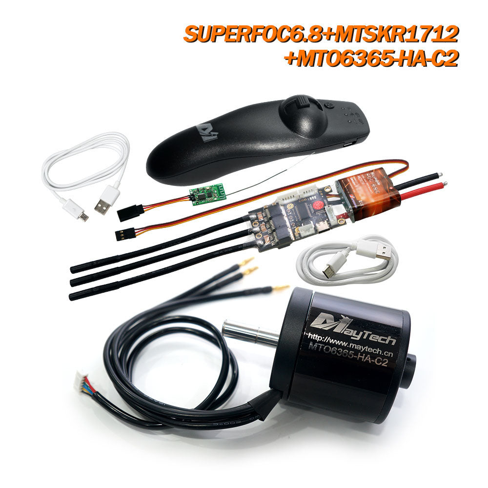 Maytech SUPERFOC6.8 + MTSKR1712 Remote & Controller Comb with 6355/6365/6374/6880 Motor for Electric Skateboard Longboard Mountainboard