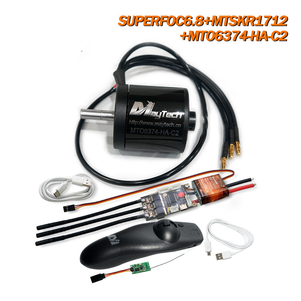 Maytech SUPERFOC6.8 + MTSKR1712 Remote & Controller Comb with 6355/6365/6374/6880 Motor for Electric Skateboard Longboard Mountainboard