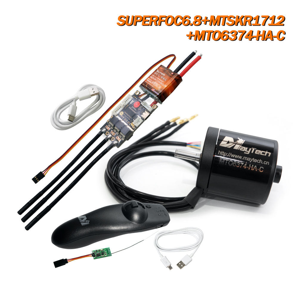 Maytech SUPERFOC6.8 + MTSKR1712 Remote & Controller Comb with 6355/6365/6374/6880 Motor for Electric Skateboard Longboard Mountainboard