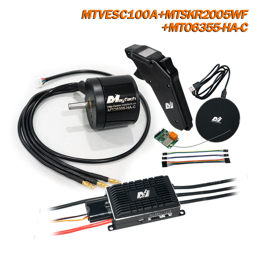 Maytech MTSKR2005WF + SUPERFOC6.8 + 6355/6365/6374/6880 Motor Esk8/Robots Kits IP67 Waterproof Remote