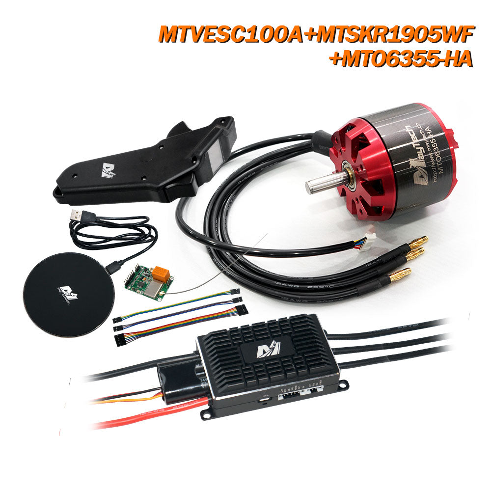 Maytech IP67 Waterproof Esk8 Remote MTSKR2005WF Comb with MTVESC100A Speed Controller with 6355/6365/6374 Sensored Outrunner Motor for Esk8/Fightinng Robots