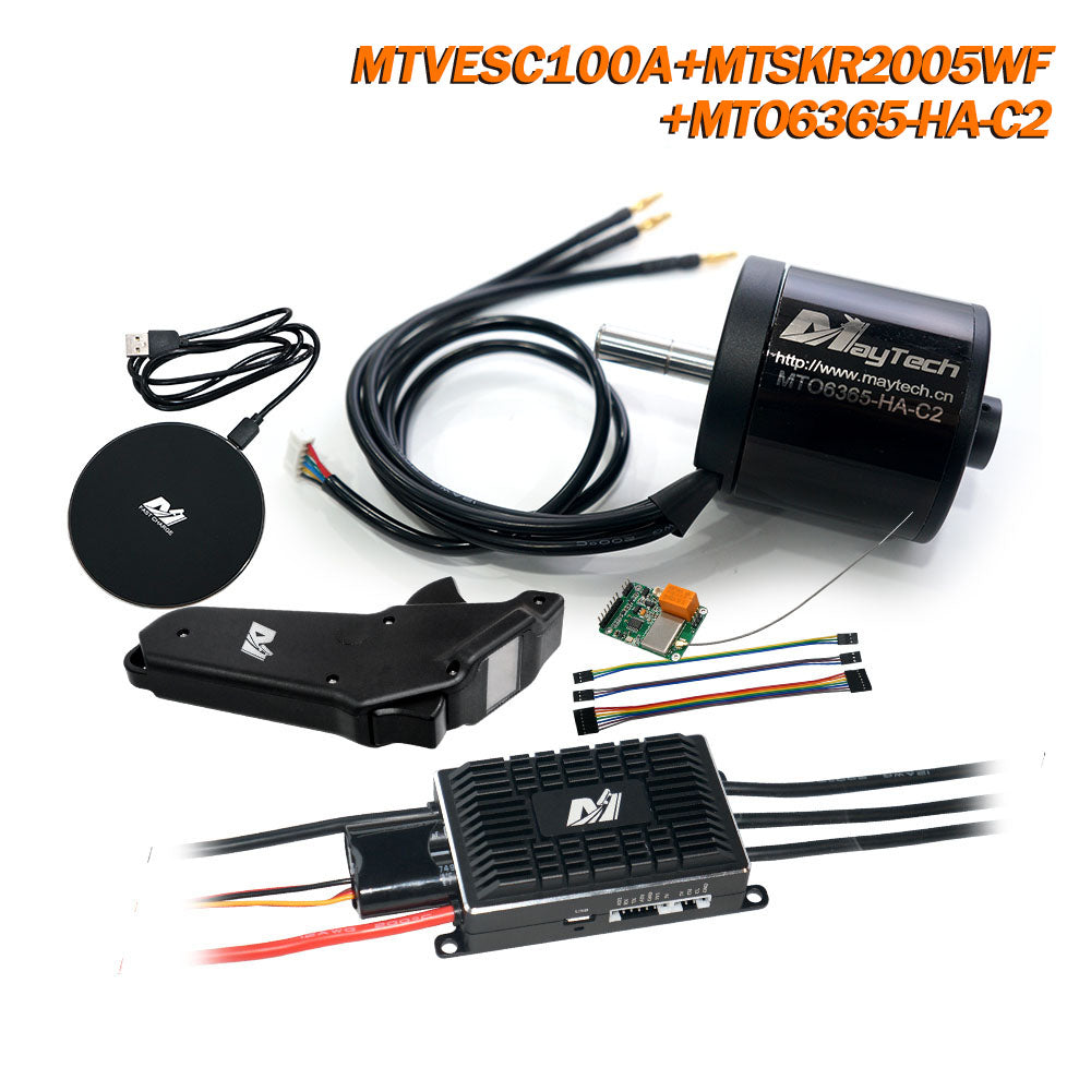 Maytech MTSKR2005WF + SUPERFOC6.8 + 6355/6365/6374/6880 Motor Esk8/Robots Kits IP67 Waterproof Remote